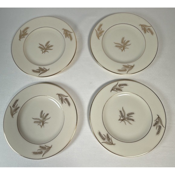 Vintage Lenox Bread Plates Harvest Pattern Set of 4 Four 6 1/4" - Picture 8 of 8